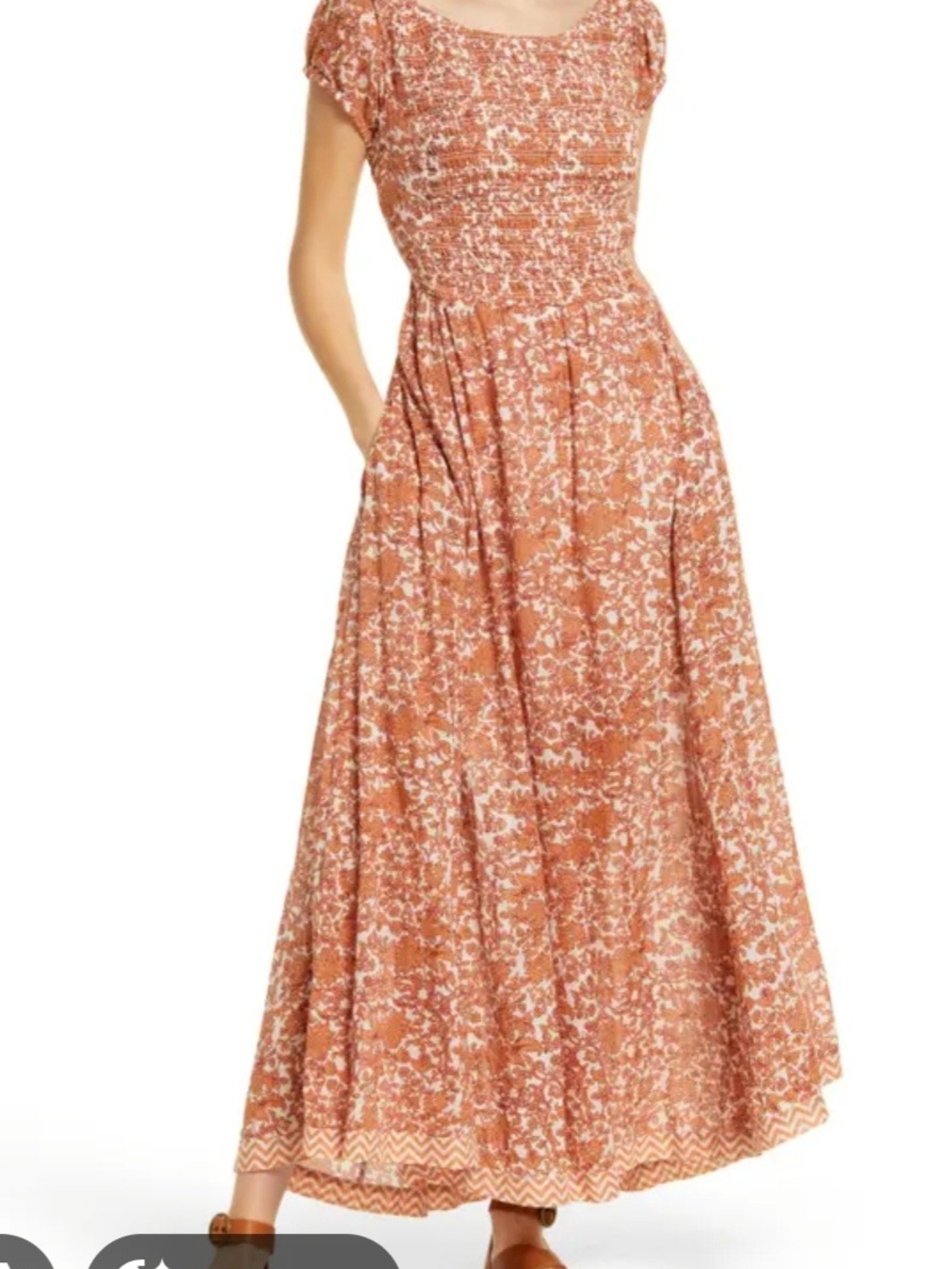 Free People Rust Floral Maxi Dress